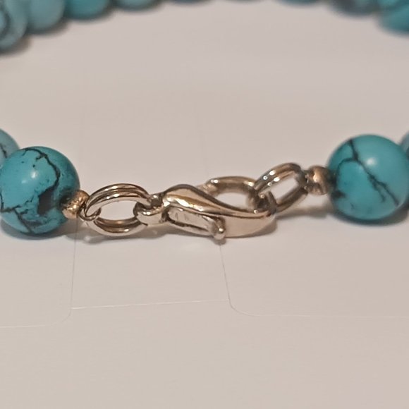 Vintage Hand Crafted Genuine Turquoise Beaded Bracelet - Picture 8 of 13